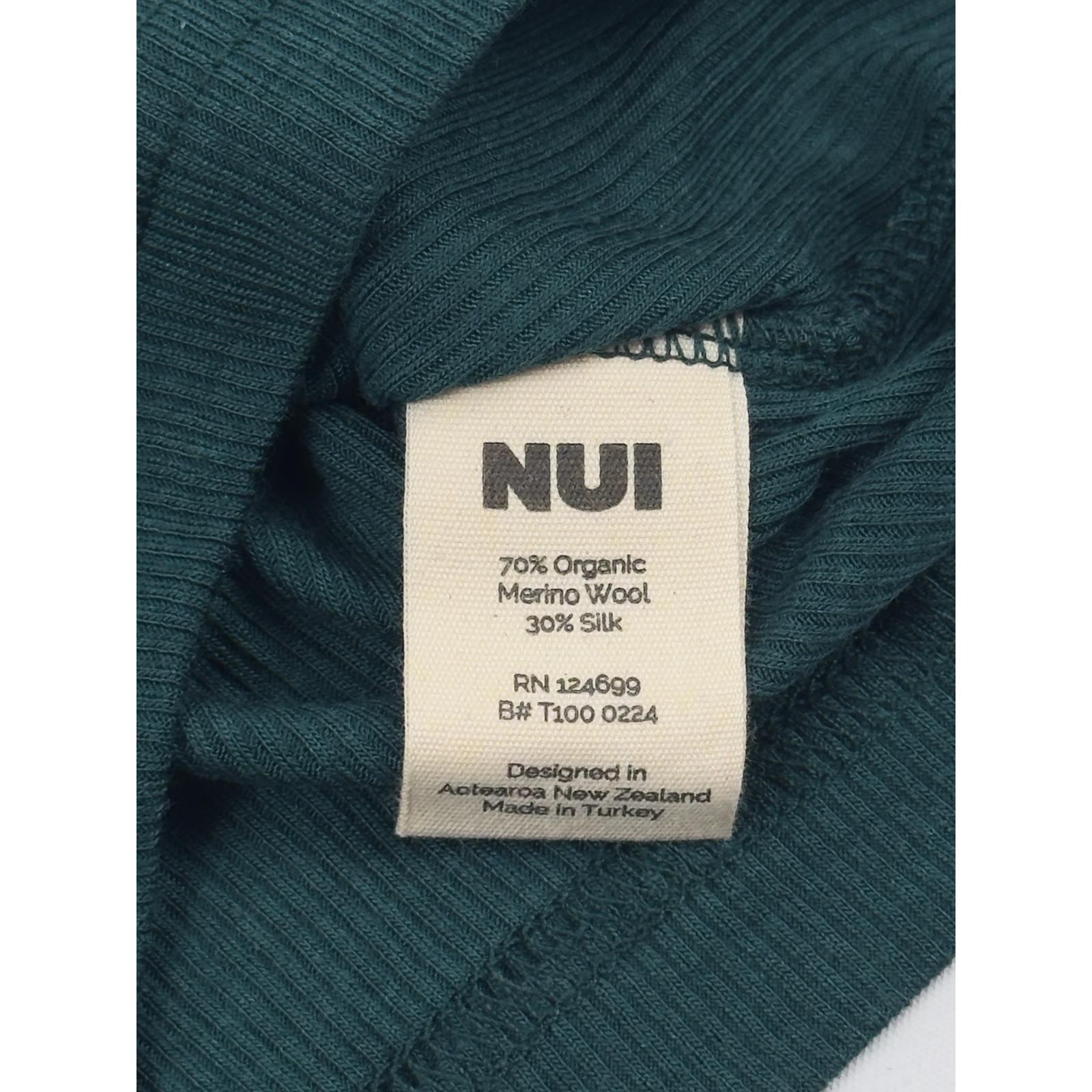 Nui Organics Baby Merino Silk Crew Deep Sea 6-12m — image 4 of 8